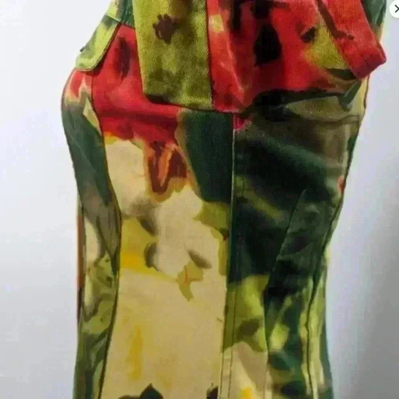 Vintage Léa Kanth Bright Floral Denim Ensemble (Rare) - Picture 10 of 15